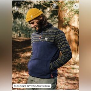 Passenger Men’s Set Off Polar 1/4 Zip Fleece in Mountain Geo Khaki , size M